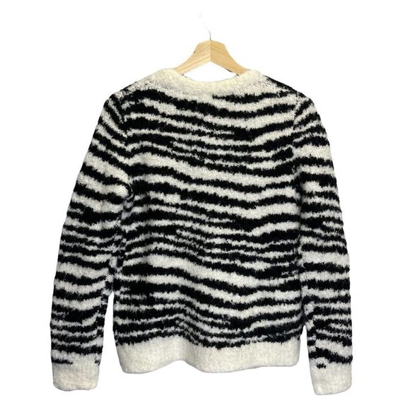 J. Crew Womens XS Sweater Wool Alpaca Blend Zebra Print Crewneck Long Sleeve - Picture 4 of 10